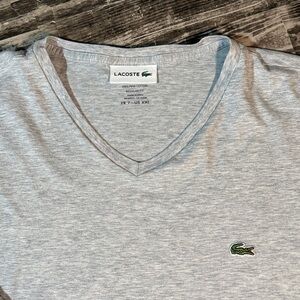 Lacoste Men's Lightweight Pima Cotton V-Neck Long Sleeve T-Shirt